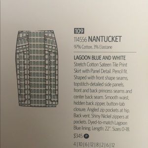 Lagoon Blue and White Skirt